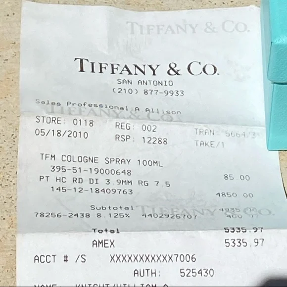 AUTHENTIC TIFFANY & CO 950 PLATINUM & DIAMOND WEDDING BAND - Picture 7 of 11